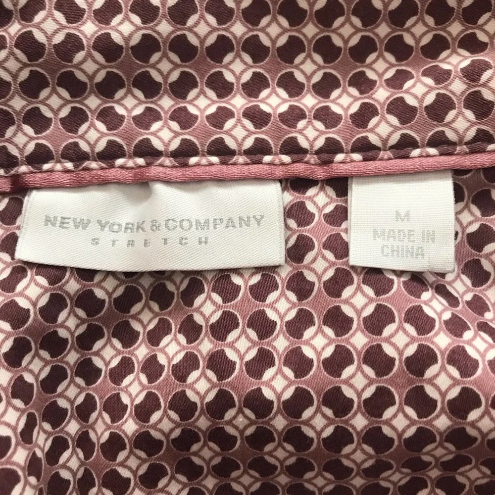 New York & Company Hi-Collar Long Sleeve Button Down Sz M - Picture 6 of 8